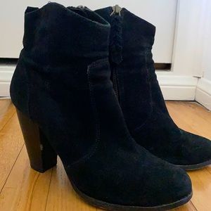 Black suede Joie booties